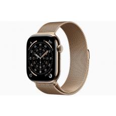 Apple Watch Series 11 | GPS   Cellular, 46mm Gold Titanium Case with Gold Milanese Loop